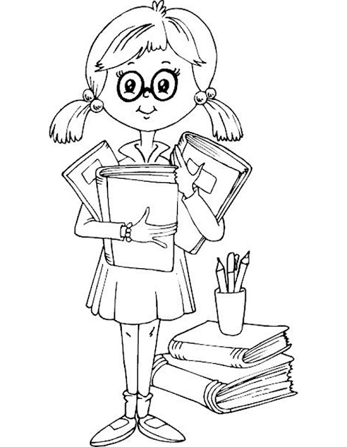 Gambar Mewarnai Pergi Ke Sekolah - 5 Gambar Mewarnai Pergi Ke Sekolah - 5