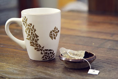 sharpie decorated mug and tea bag