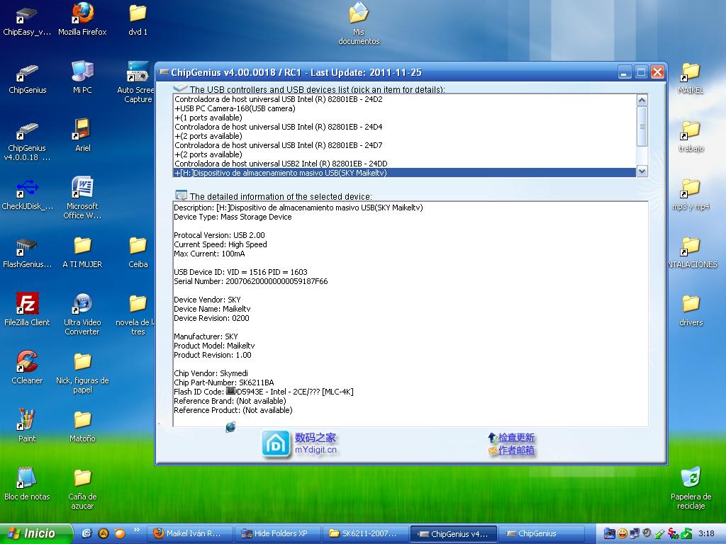 Reparación memorias flash (DATOS): Skymedi
