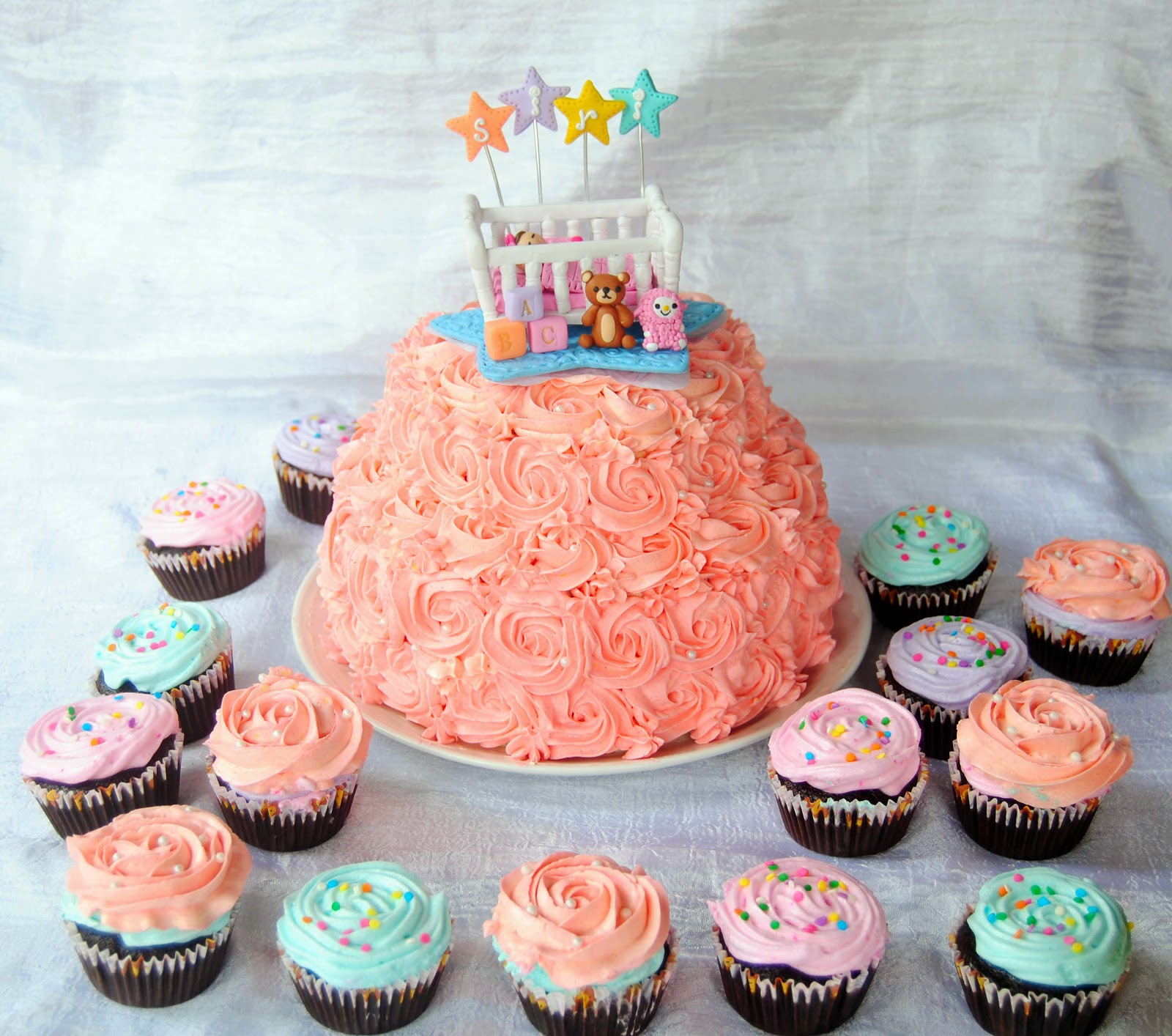 Clayland Souvenir Shop Baby sleeping in a crib cake topper