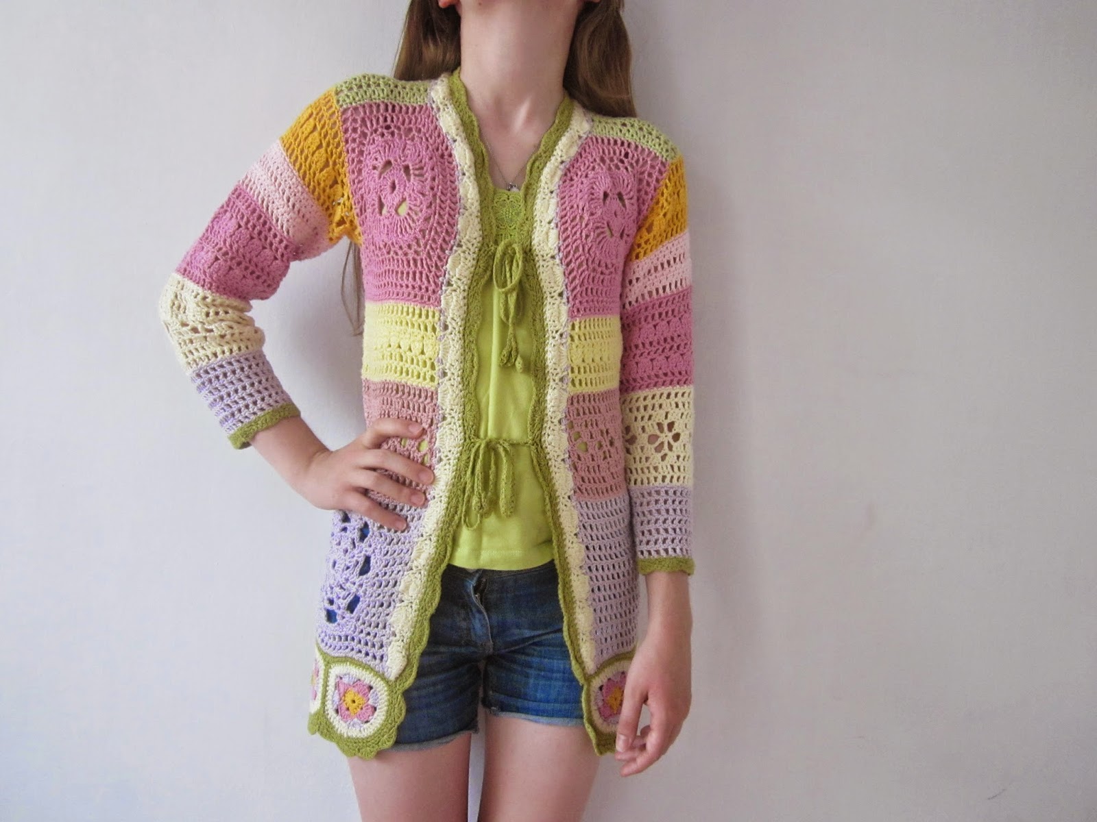 Małgosia szydełkuje: Kolorowy sweterek szydełkowy