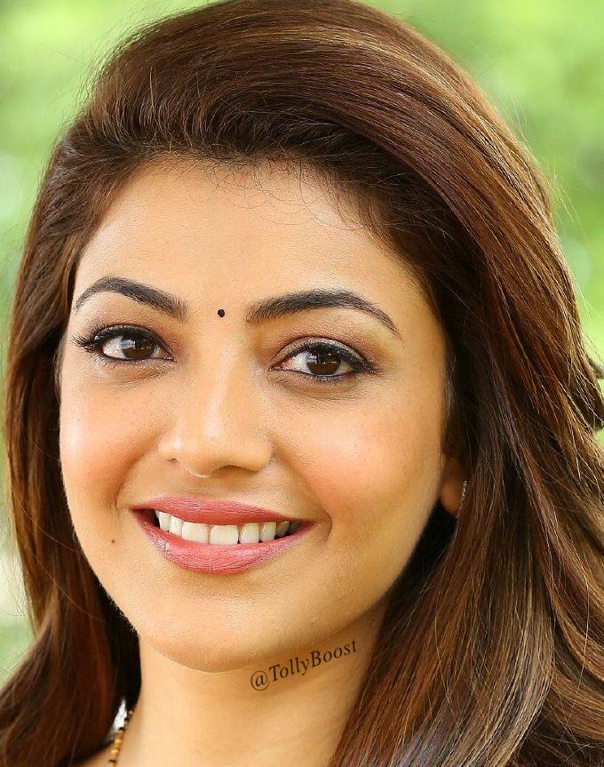 Kajal Aggarwal Beautiful Eyes Smiling Face Closeup Photos CineHub