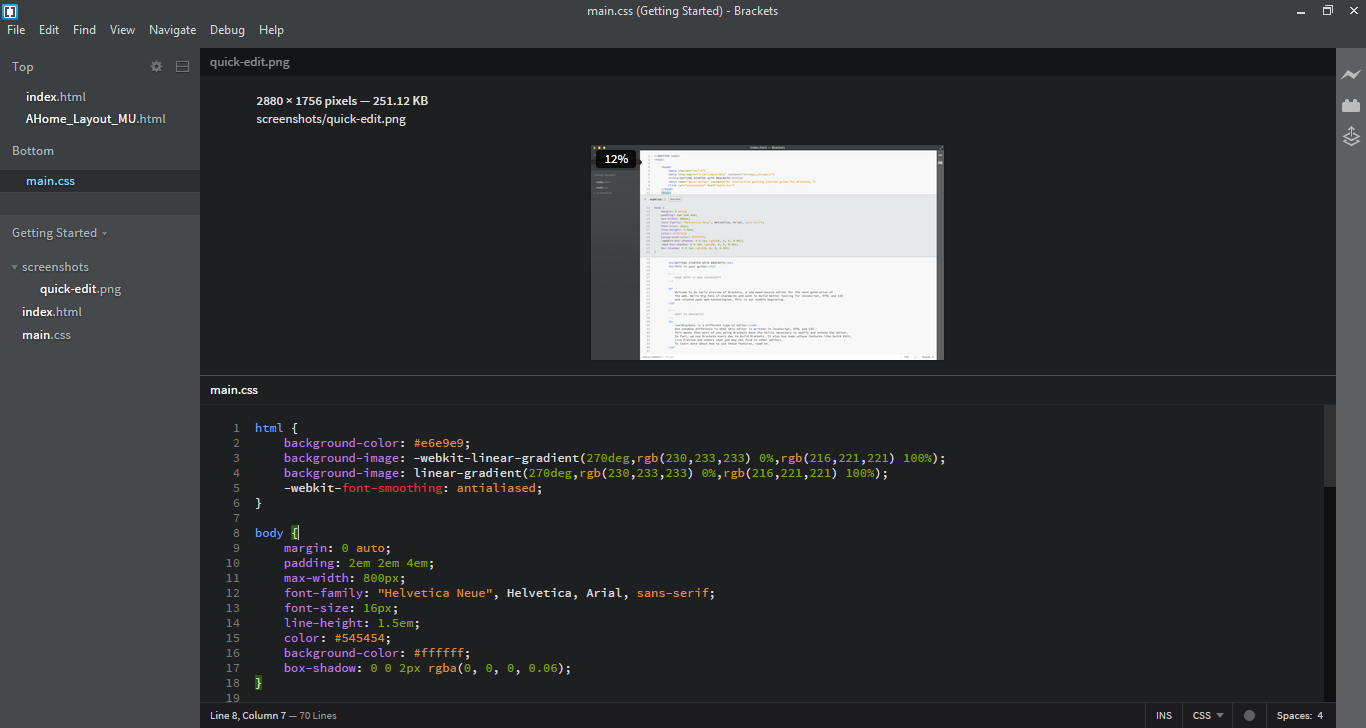 Редактировать css. CSS редактор. Adobe Brackets Скриншот программы. Download Brackets 32 bit latest Version.