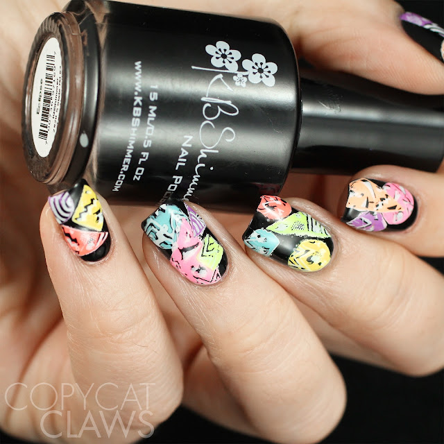 Party awesome nails themed Copycat Claws: The Digit-al Dozen does Decades - The 80's