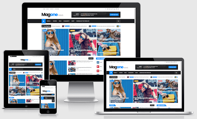 MagOne Responsive Magazine Blogger Template Free Download