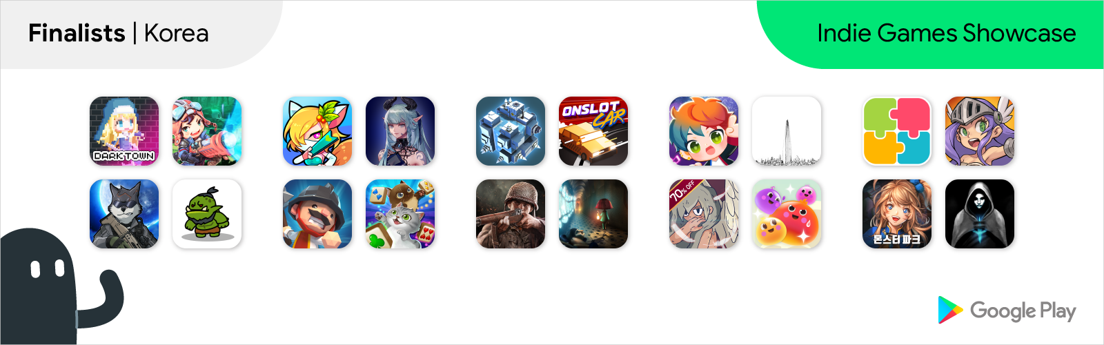 South Korea Finalists logos for Indie Games Showcase