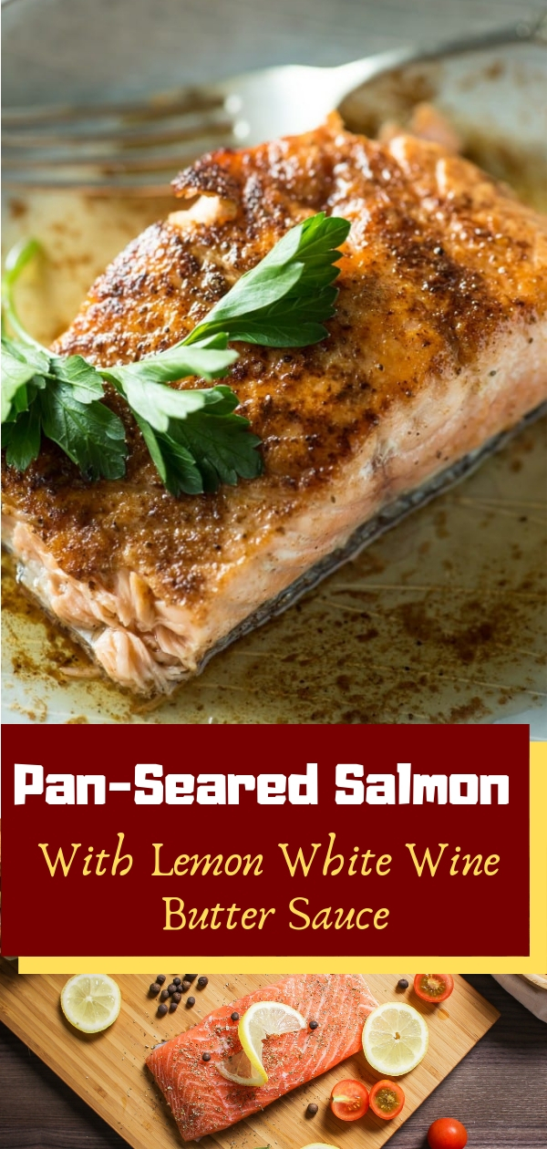 PanSeared Salmon With Lemon White Wine Butter Sauce RF CHICKEN