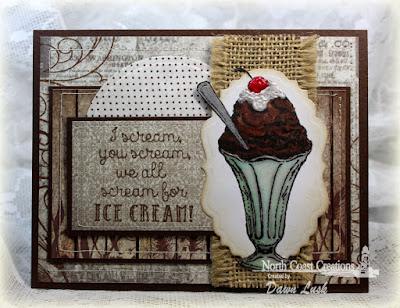 North Coast Creations Stamp set: Ice Cream, Our Daily Bread Designs Custom Dies: Matting Circles, Vintage Labels, Our Daily Bread Designs Vintage Ephemera Paper Collection