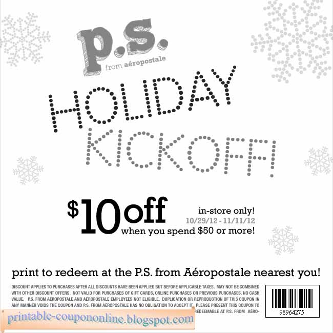 Printable Coupons 2021: Aeropostale Coupons