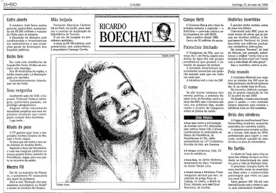 coluna de Boechat no jornal O Globo