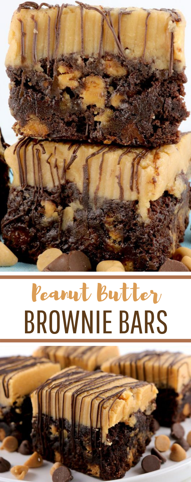 Peanut Butter Brownie Bars #dessert #chocolate