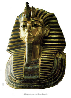 La Mascara funeraria de Tutankhamon. Egipto. La tumba de tutankhamon en el valle de los reyes.