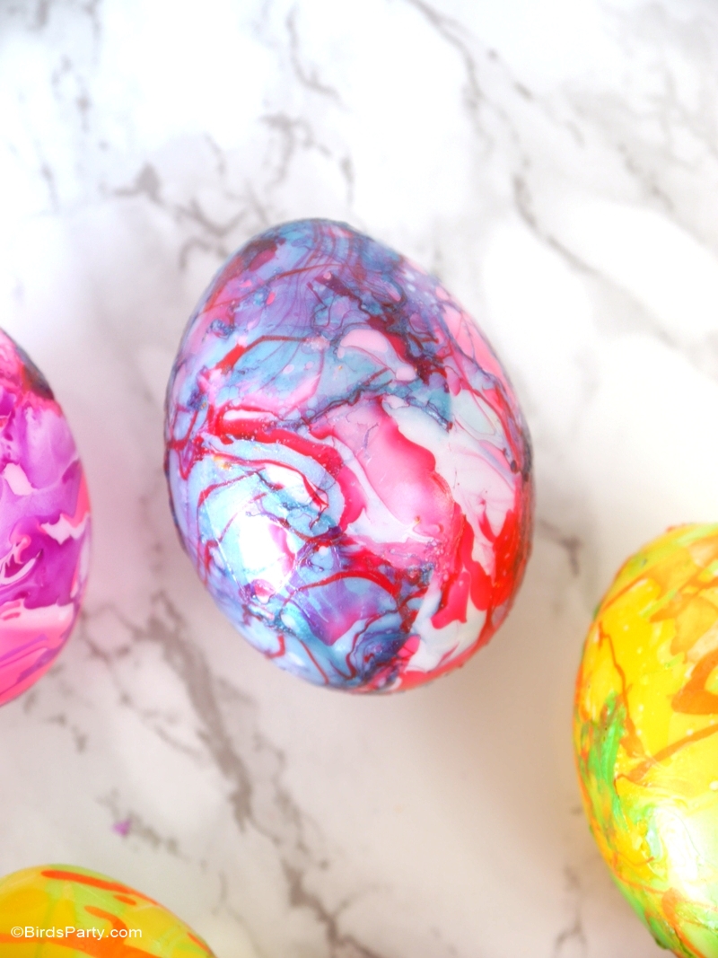 DIY Nail Polish Marbled Easter Eggs Party Ideas Party Printables Blog