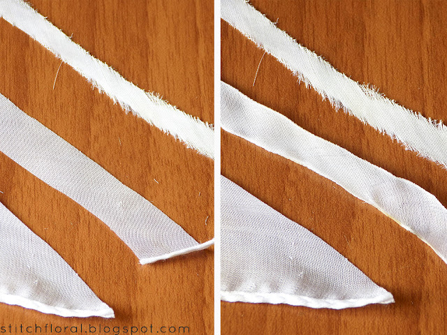 DIY silk ribbons: cutting & coloring