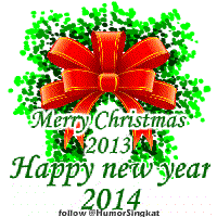 Gambar Animasi Pita Natal Merry Christmas 2013 Happy New Year 2014 GIF