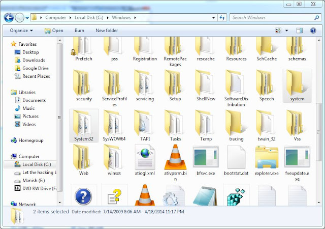 System32 folder contents