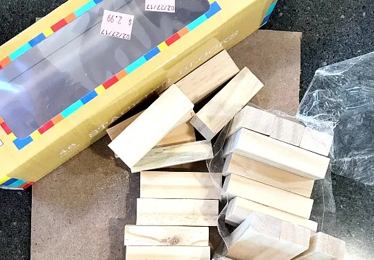 Faux Jenga® blocks for craft projects