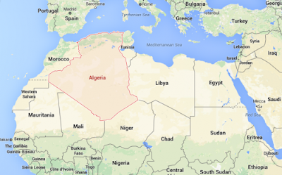 Gambar peta negara Aljazair atau Algeria