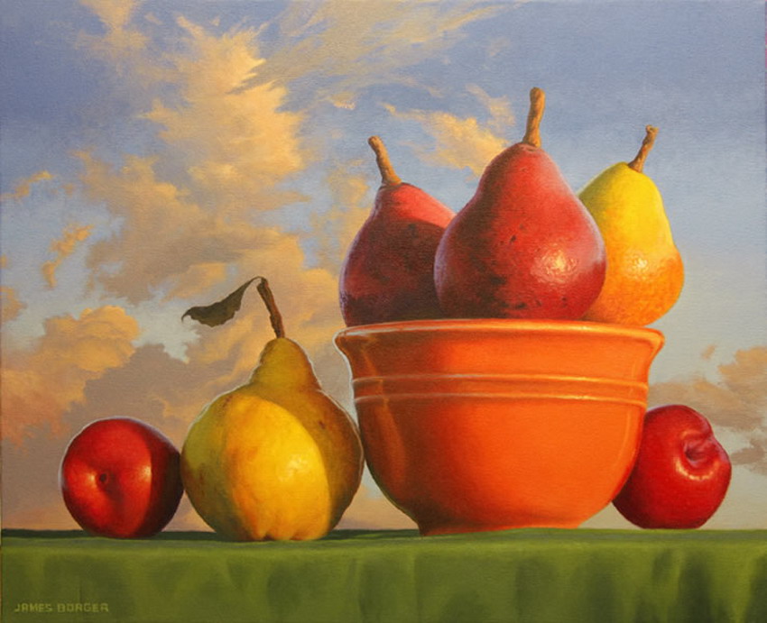 Imágenes Arte Pinturas: Cuadros con Frutas y Paisajes Naturales con Nubes