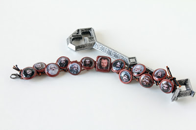 Hobbit-inspired bracelet made of polymer clay and resin.