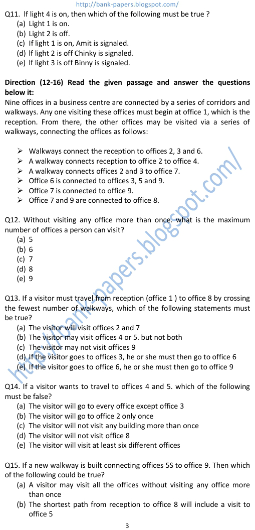 reasoning questions and answers for bank po exams