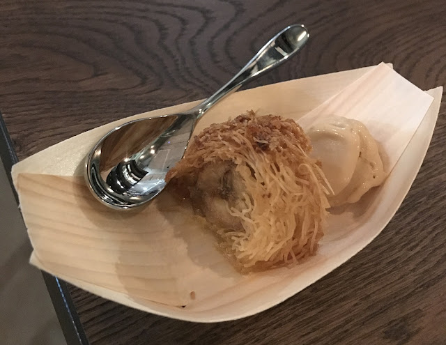 Archie Green Restaurant + Bar, Melbourne, banana pastry with peanut butter ice cream