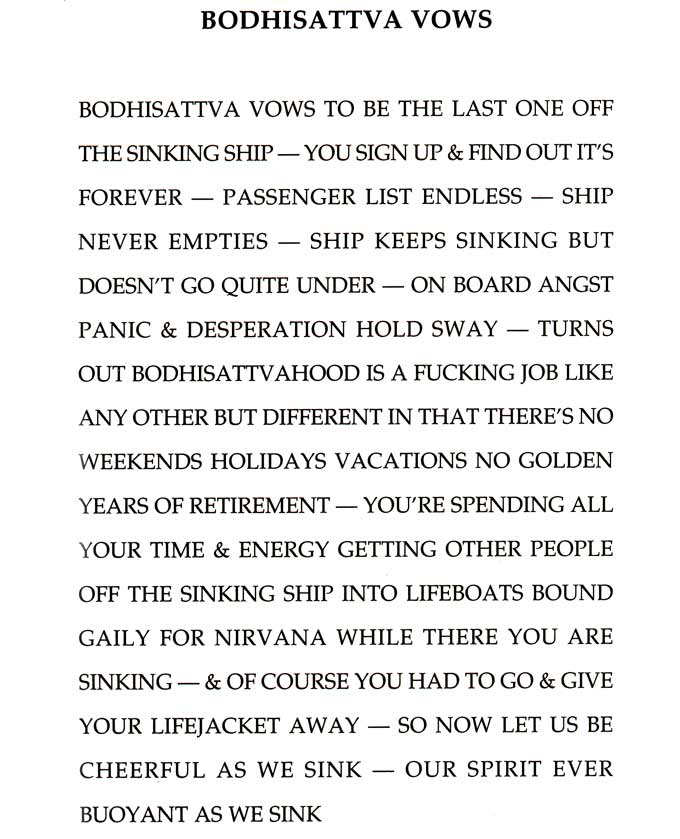 Bodhisattva Vows by Albert Saijo