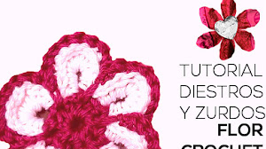 Cómo tejer flor drochet / Tutorial para diestros y zurdos