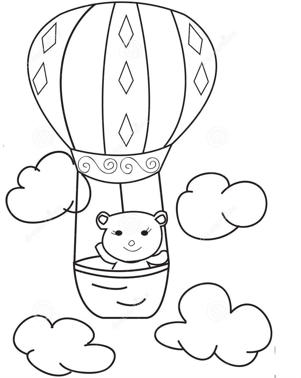Coloring Transportation For Toddlers: Hot Air Balloons Coloring Pages