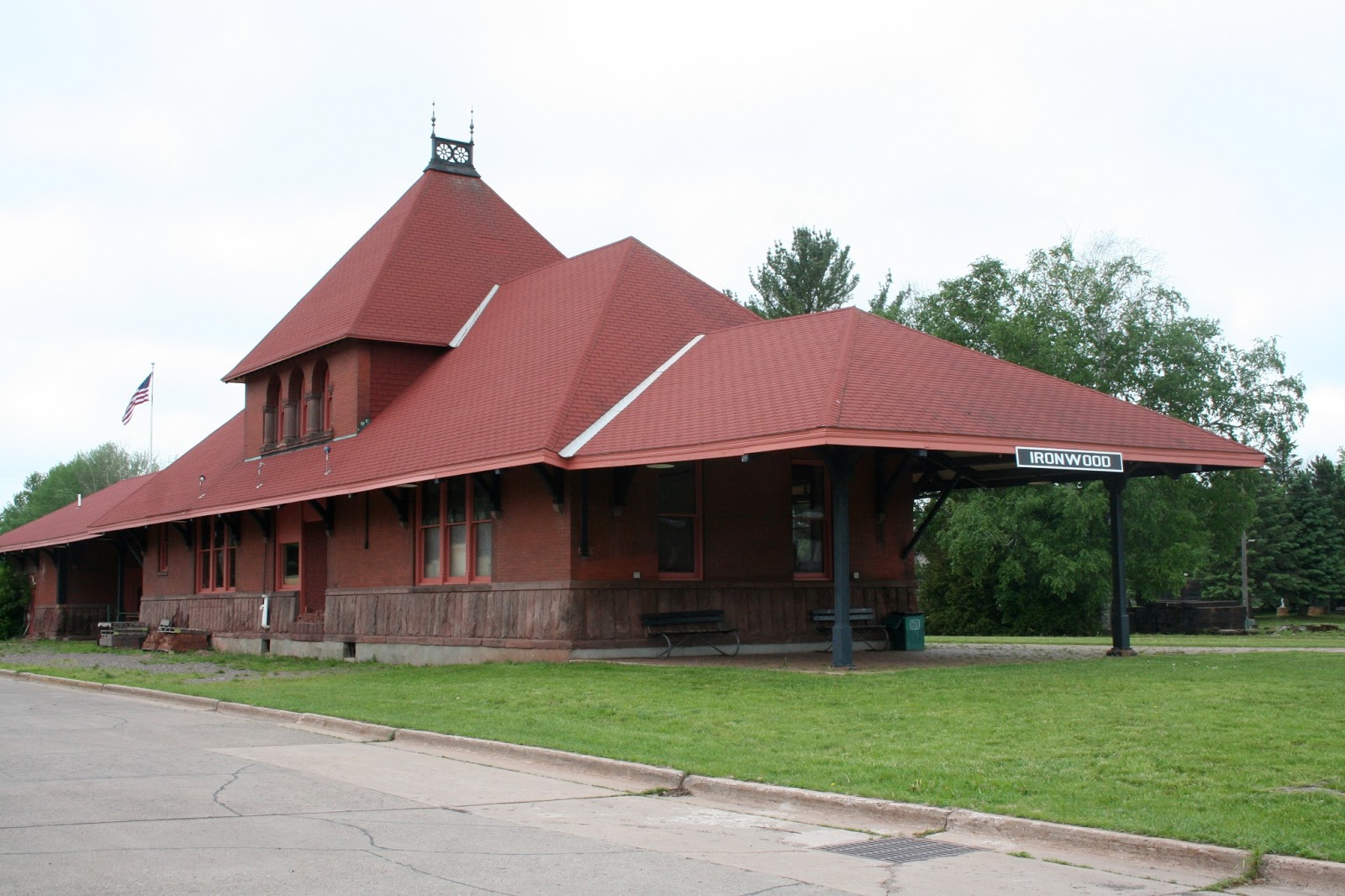 On the Road in Michigan Ironwood Train Depot