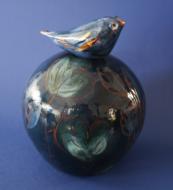 Vase à oiseau " Bleu nuit "