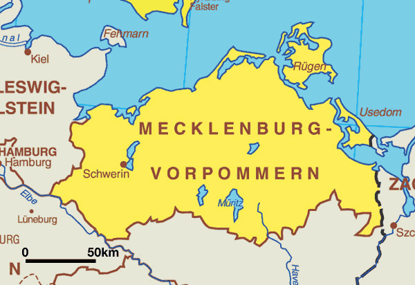 Mecklenburg-Vorpommern Karte Bundesländer | Landkarte Deutschland