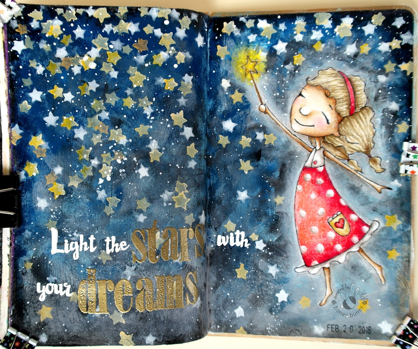 JIJI Cards Арт журнал Звездичка {Art journal Light the stars}