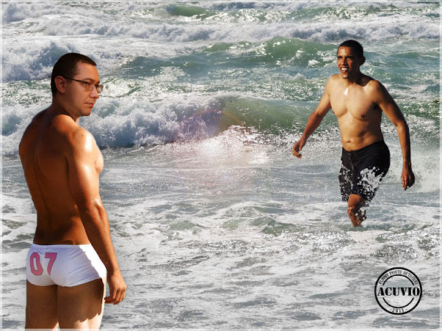 Victor Ponta şi Barack Obama Vacanţă la Miami Funny