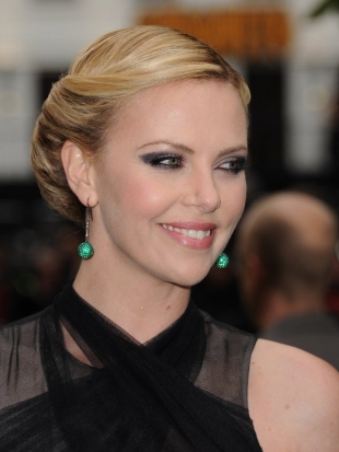 Charlize Theron Twisted Updo Hairstyles 2013