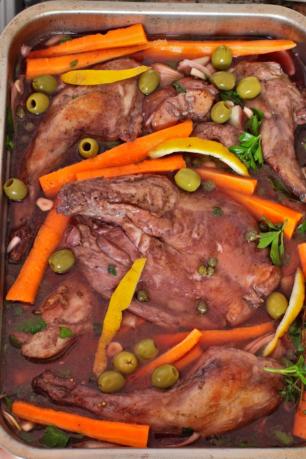 Merlin and Rebecca: Gypsy Kitchens: Gozitan Stewed Rabbit With Green Sauce