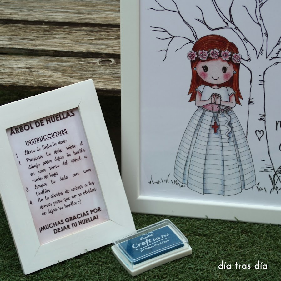 Árbol huellas Primera Comunión personalizado