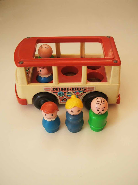vintage Fisher Price mini bus children's toy