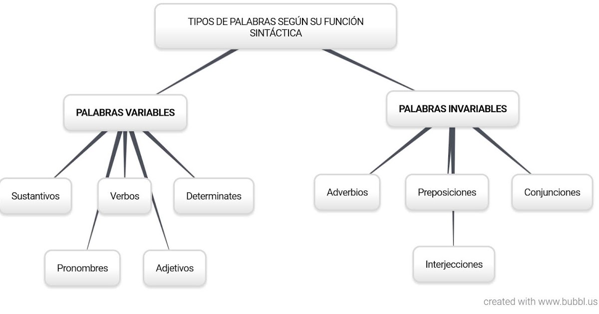 clasificacion de las palabras segun su morfologia, TIPOS DE PALABRAS ...