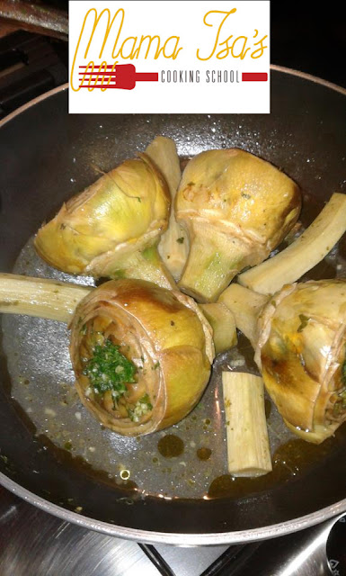 Filled Artichokes at Mama Isa's Cooking Classes Italy Venice