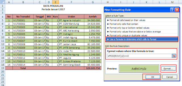 Format As Table, Mengubah Warna Baris/Kolom Otomatis Dalam Tabel Excel