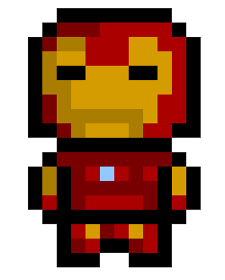 pixel art iron man
