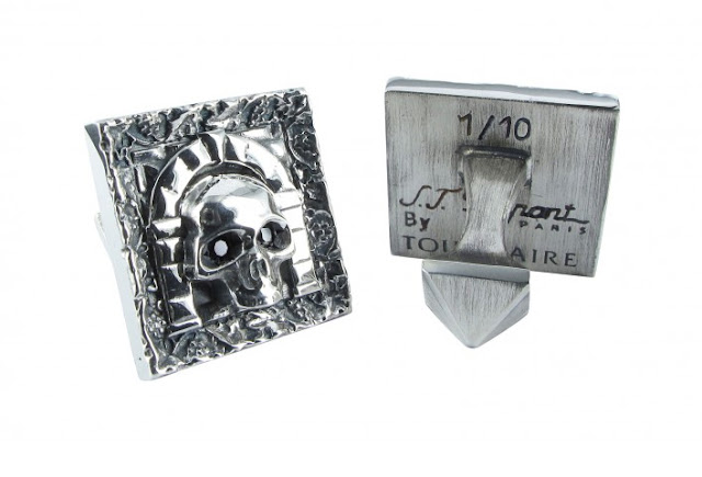 ST Dupont skull cufflinks