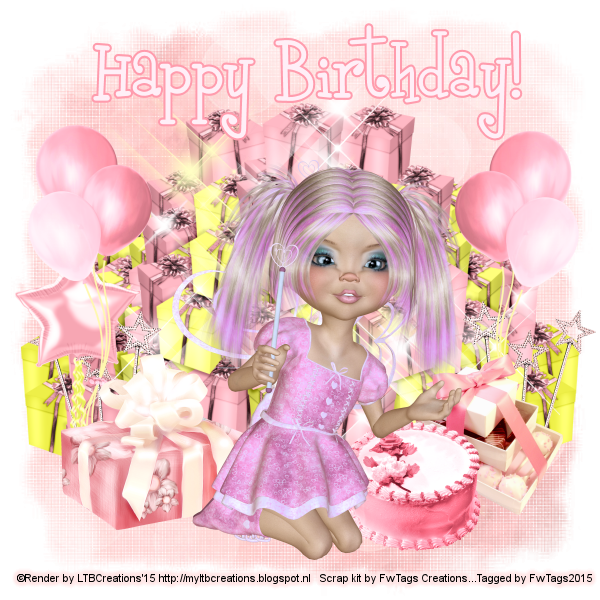 FwTags Creations: Lilys Birthday Party NEW digi scrap kit in stores now