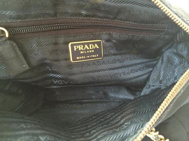 Truly Vintage: Authentic Prada Tessuto Quilted Gold-Tone Chain Bag
