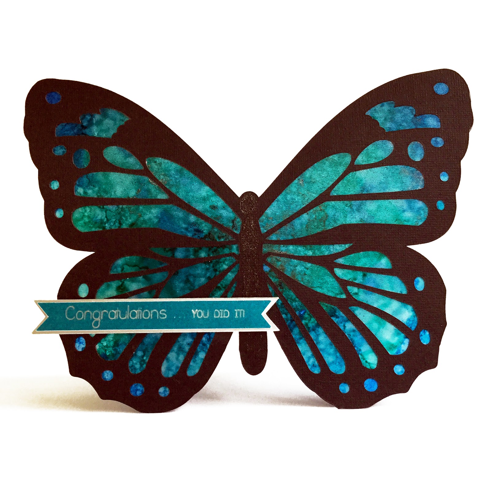 Crafting Quine Alcohol Ink and Vellum Butterfly Card Faux Stained