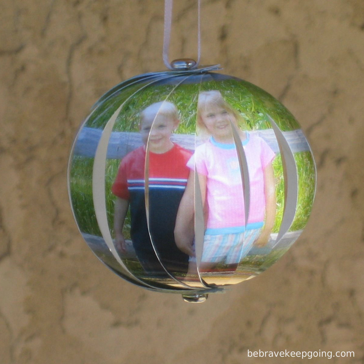 Be Brave, Keep Going: Christmas Photo Ornament