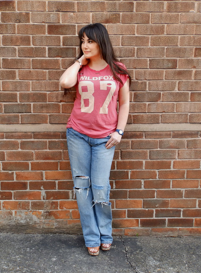 uk blog post outfit of the day Ravel wedges levi's 501 wildfox tshirt