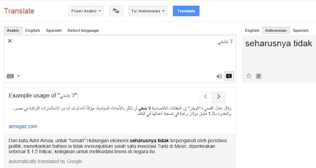 google translate kosakata bahasa arab