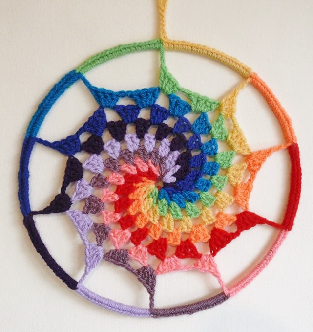 String Theory Crochet: How to Crochet a Rainbow, Spiral Dream Catcher